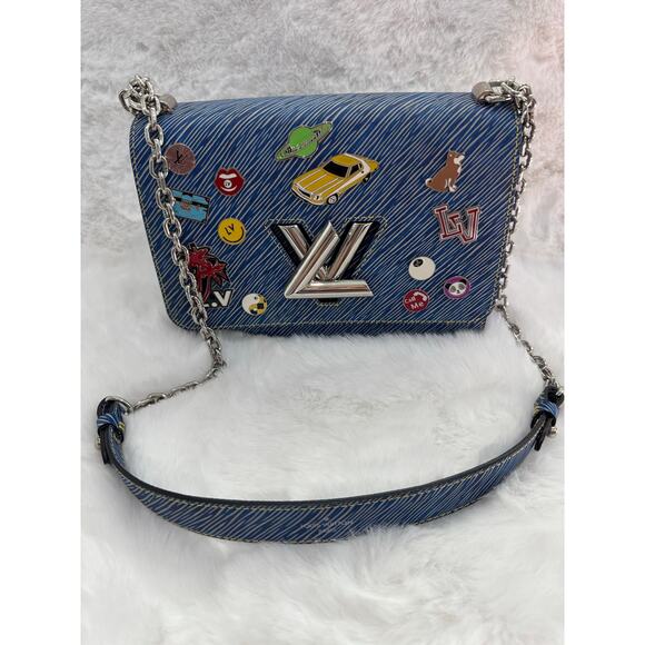 Louis Vuitton Twist MM Blue Epi Leather Pins Limited Edition Bag - Picture 1 of 9